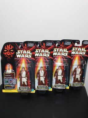 3/$55❤️1999 Hasbro Star Wars Episode 1 OBI-WAN KENOBI Figure with Commtech Chip